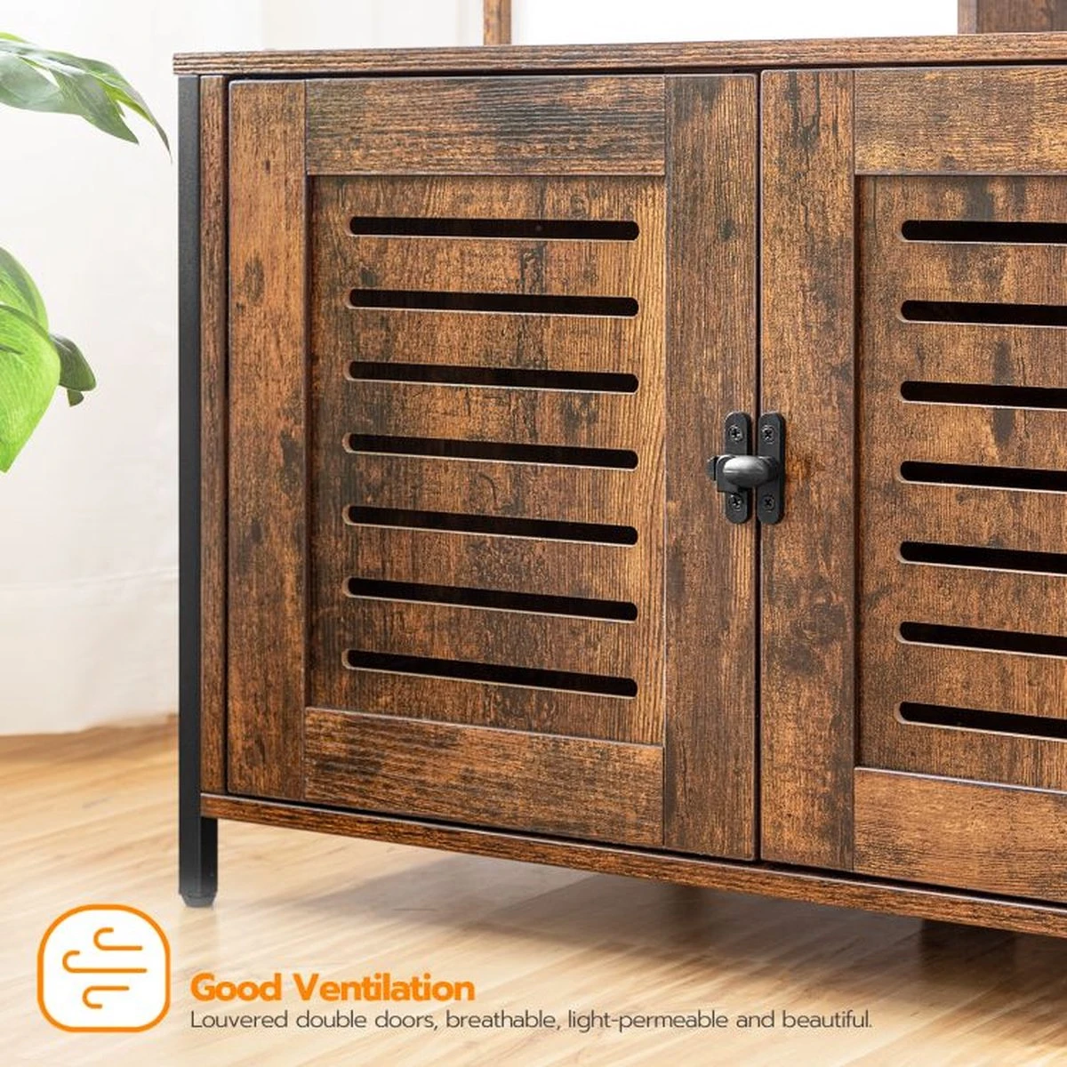 Signature Home Lola Krabpaal Met Kattenbak - Kattenbak Hangmat Mand Katten Huis - Kattenhuis Met Deur En Slot - Krabpalen Katten Huis - Kattenbakmeubel Verborgen - Alles-in-één Kattenspeelgoed Met Kattenhuis - Bruin - 70cm X 132cm X 48cm - Afbeelding 9