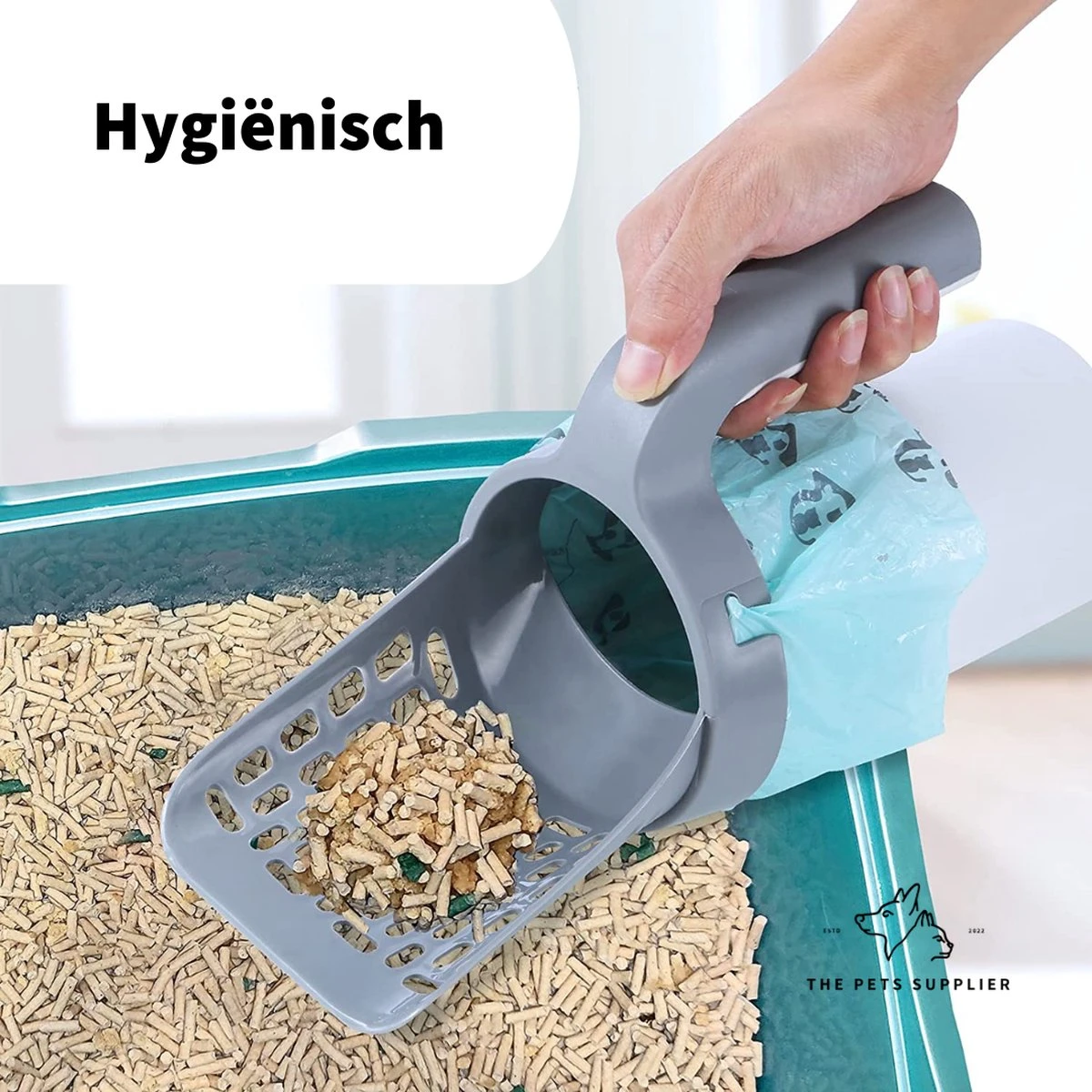 The Pets Supplier - Kattenbak Schep - Kattenbakschep Met Opvangbak - Kattenbak Grind - Kattenzakjes - Afbeelding 7