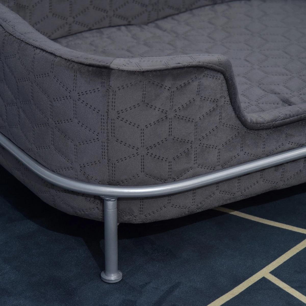 PawHut Hondenbank Met Rugleuning Huisdierenbank Met Metalen Poten Hondenbed Kattenbank D04-157 - Afbeelding 4