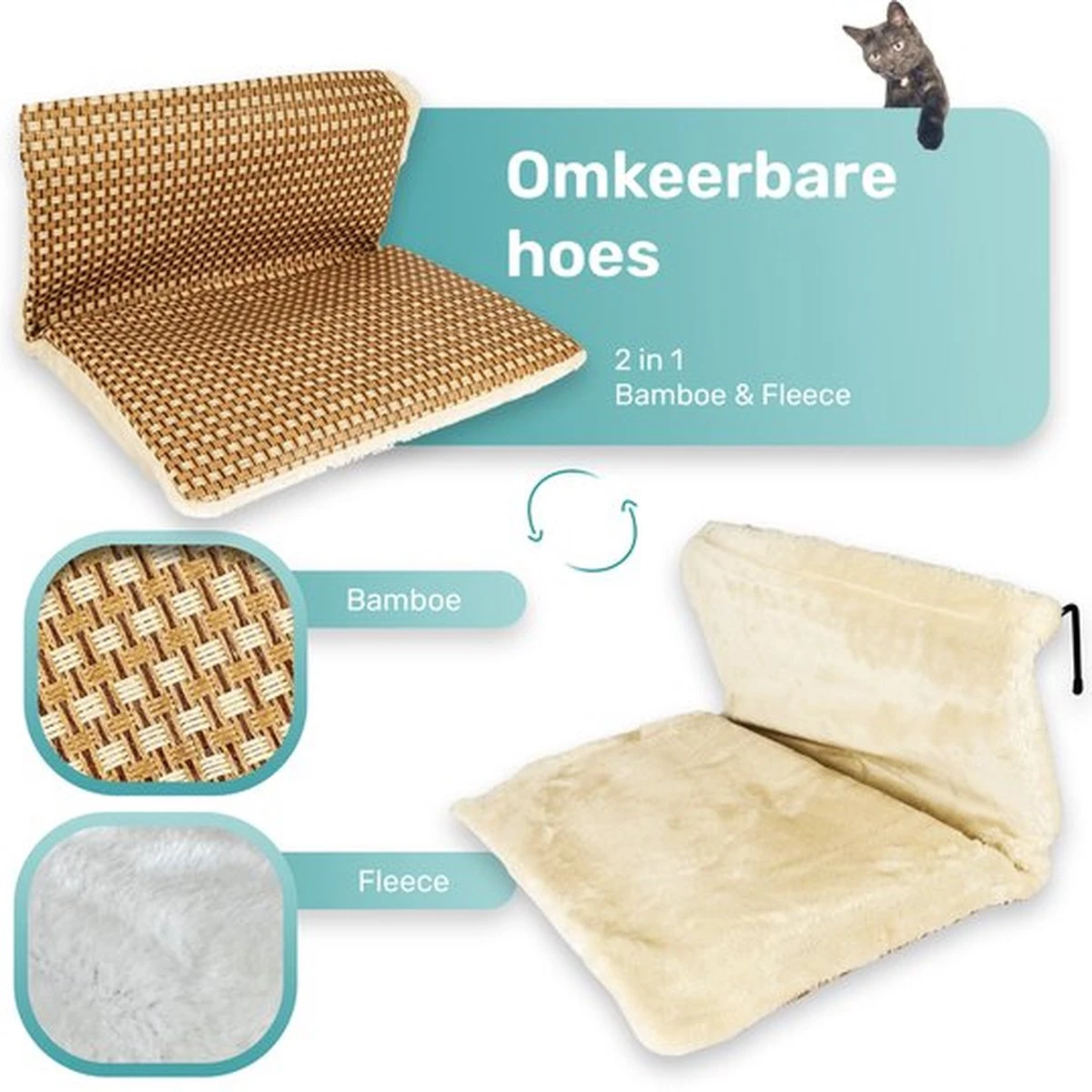 Kattenhangmat - Voor Aan Het Raam - Kattenmand - Raam - Hangmat Kat - Dieren - Kattenbed - Kattenmand - Slaapplek - Ligplaats - Afbeelding 4