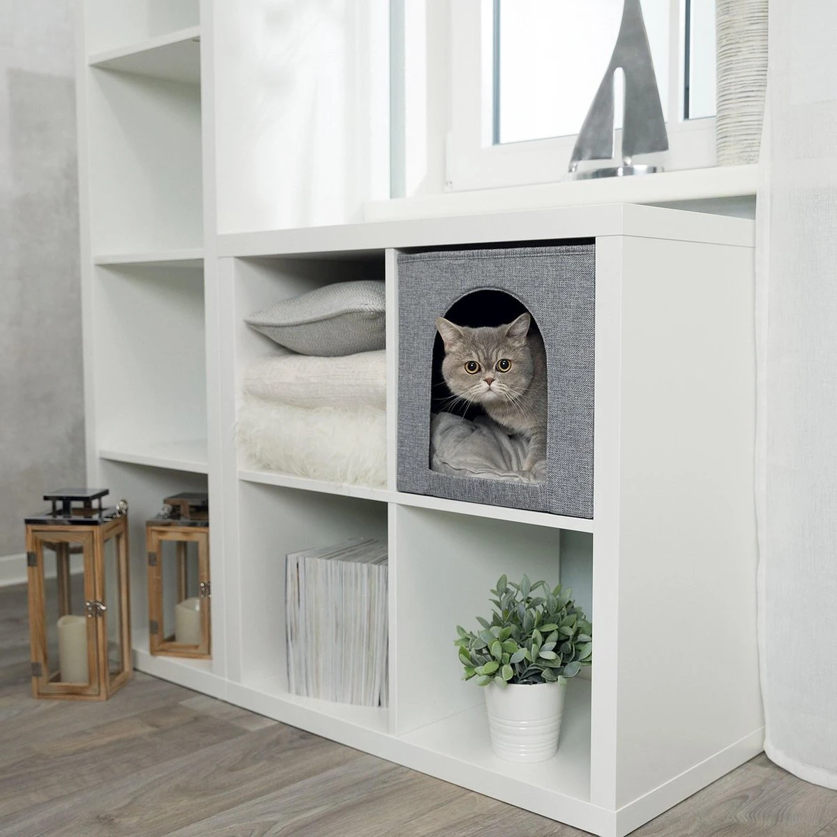 Trixie Kattenmand Iglo Ella Grijs - 33X33X37 CM - Afbeelding 2