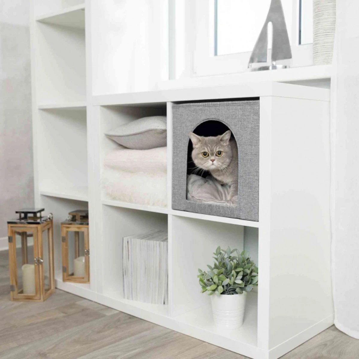 Trixie Kattenmand Iglo Ella Grijs - 33X33X37 CM - Afbeelding 3