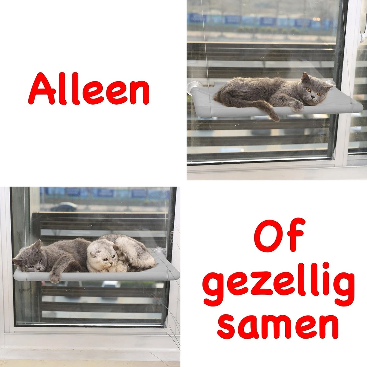 Merkloos Kattenhangmat - Kattenbed - Hangmat Kat Raam Ook Voor Radiator En Deur - Kattenmand Raam En Radiator - Katten Hangmat - Radiatorhangmat Kat Kattenstoel - Tijdelijk Met Extra Hangmat Hoes - Afbeelding 7