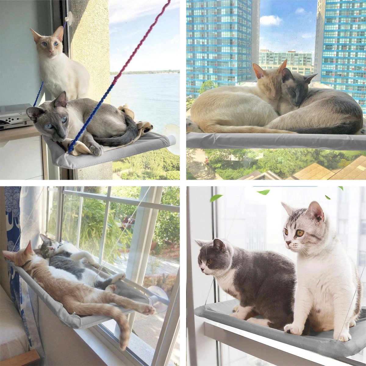 Merkloos Kattenhangmat - Kattenbed - Hangmat Kat Raam Ook Voor Radiator En Deur - Kattenmand Raam En Radiator - Katten Hangmat - Radiatorhangmat Kat Kattenstoel - Tijdelijk Met Extra Hangmat Hoes - Afbeelding 10