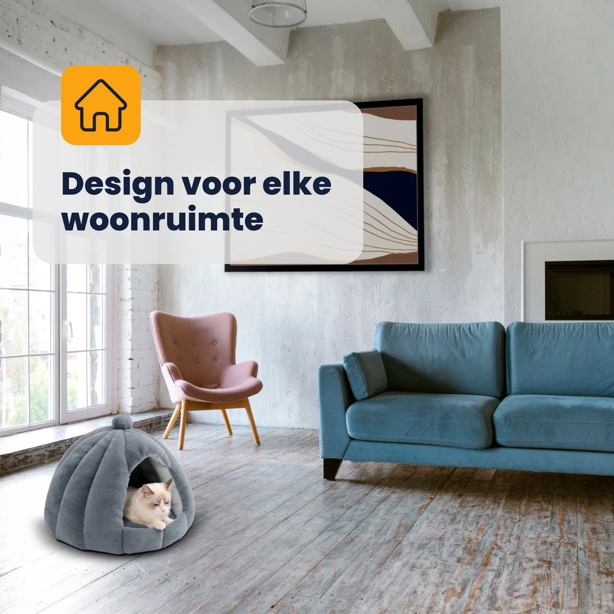 MIRO Katten Huis - Kattenhuizen - Kattenhok - Kattenmand - Dierenhuis - Extra Zacht - Grijs - Afbeelding 7