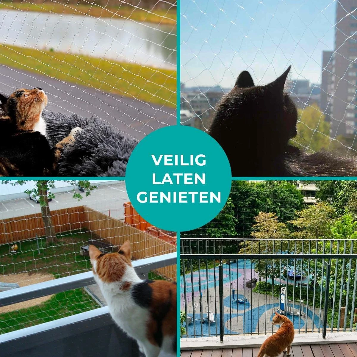 Kattennet Premium - 600 X 300 CM - Kattennet Voor Balkon - Transparant - Balkon Net - Makkelijk Te Monteren - Afbeelding 3