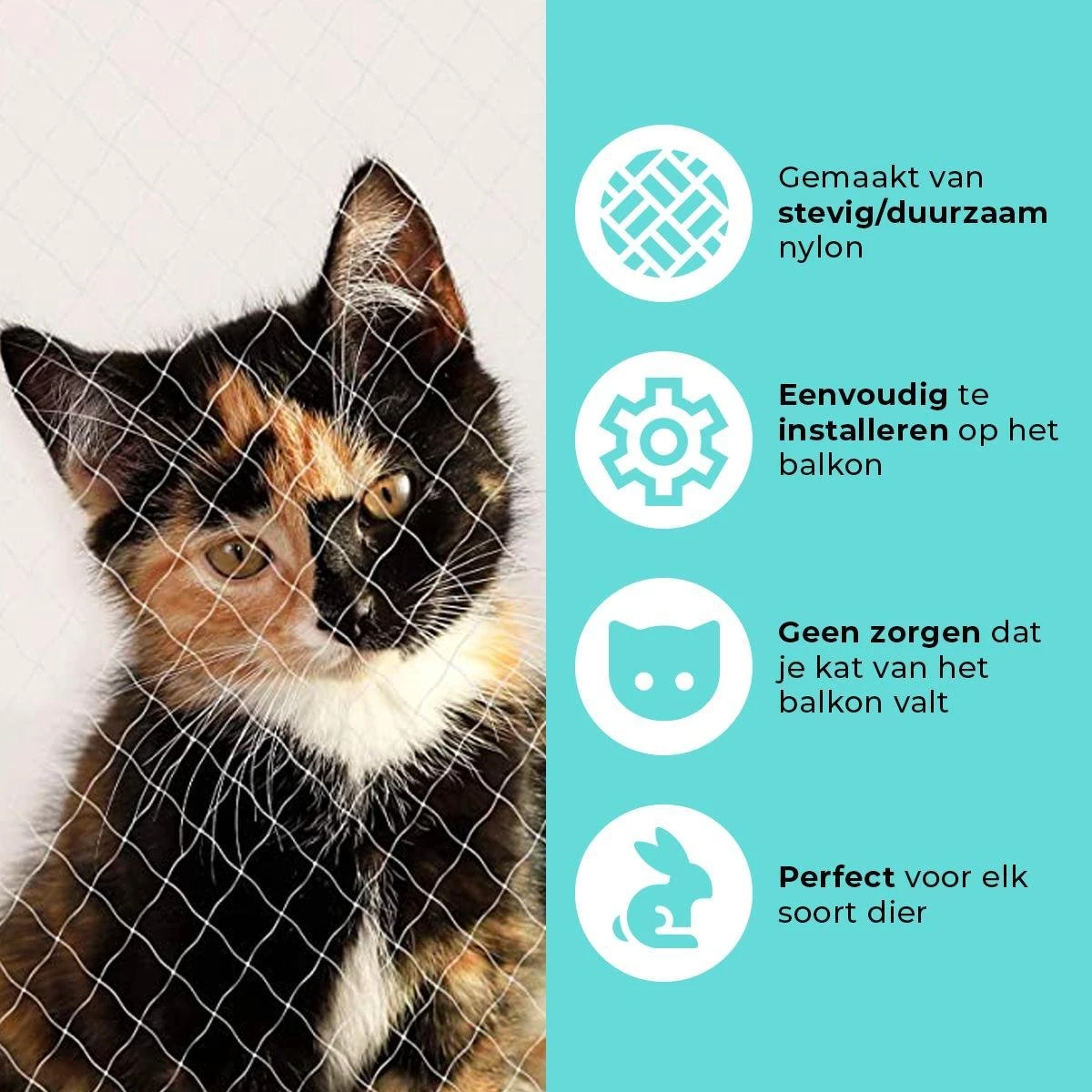 Kattennet Premium - 600 X 300 CM - Kattennet Voor Balkon - Transparant - Balkon Net - Makkelijk Te Monteren - Afbeelding 8