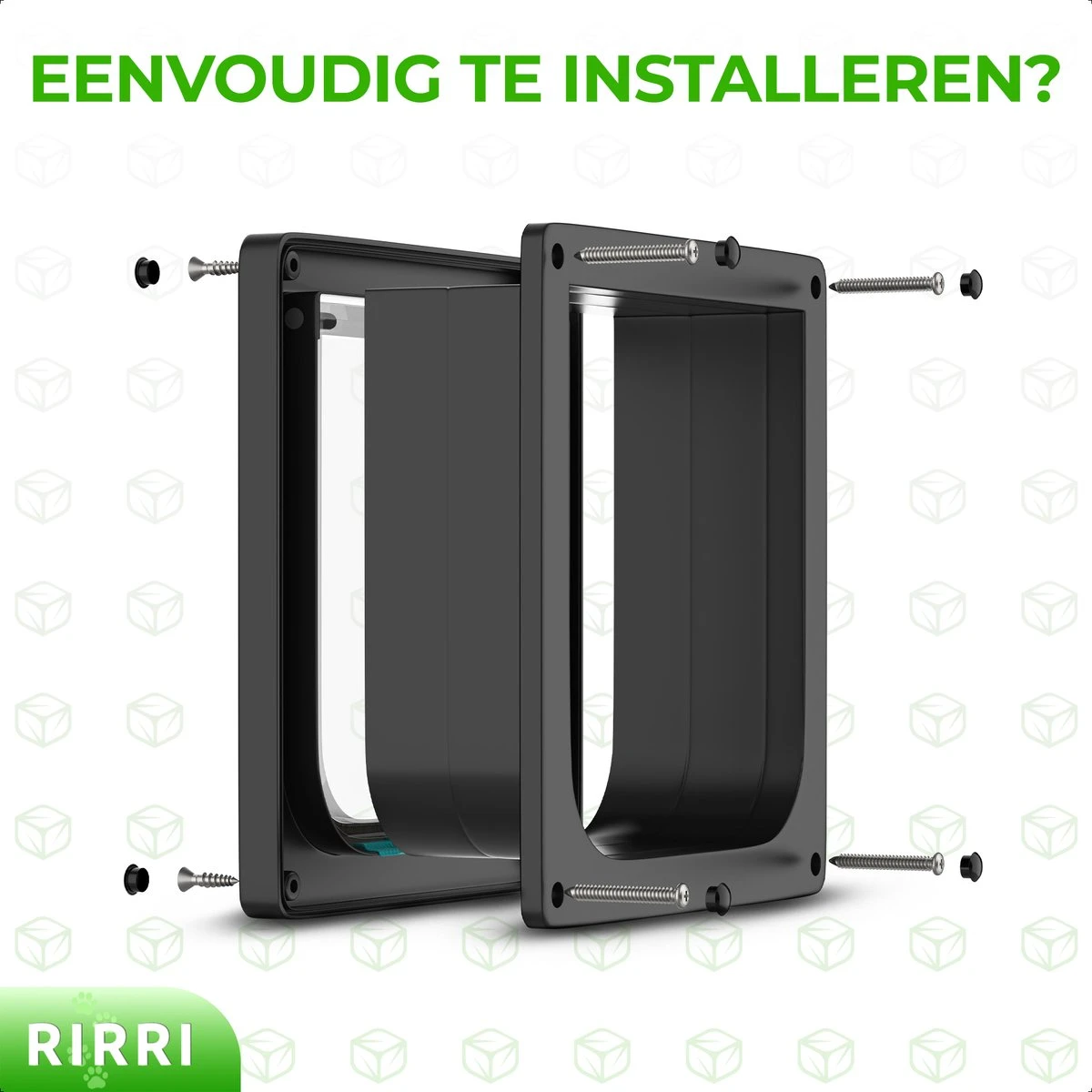 Rirri Kattenluik Met Tunnel - 4 Vergrendelingsstanden - Weersbestendig - Binnen En Buiten - Maat M - Zwart - 19 X 20 Cm - Afbeelding 3