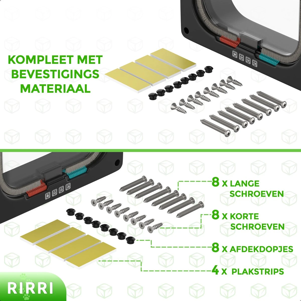 Rirri Kattenluik Met Tunnel - 4 Vergrendelingsstanden - Weersbestendig - Binnen En Buiten - Maat M - Zwart - 19 X 20 Cm - Afbeelding 5
