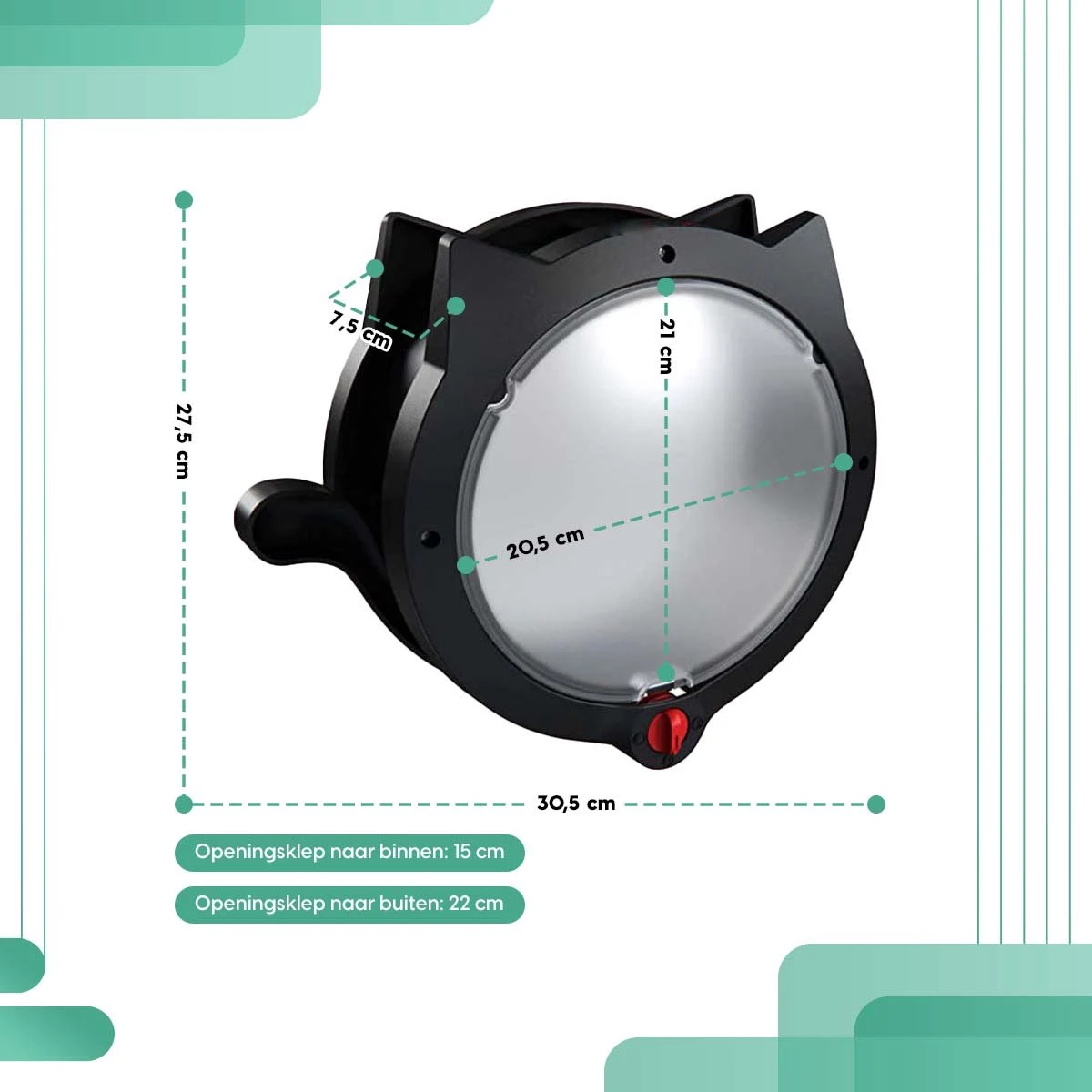 Cellavi XL Kattenluik Zwart Met Tunnel - Hondenluik - 4 Vergrendelingsstanden - 30,5 X 27,5 X 7,5 Cm - Afbeelding 4