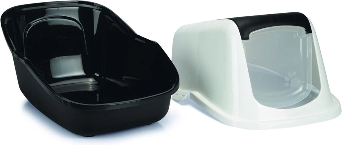 Savic Kattenbak Nestor - Kattenbak - Zwart/Wit - 56 X 39 X 38,5 - Afbeelding 2