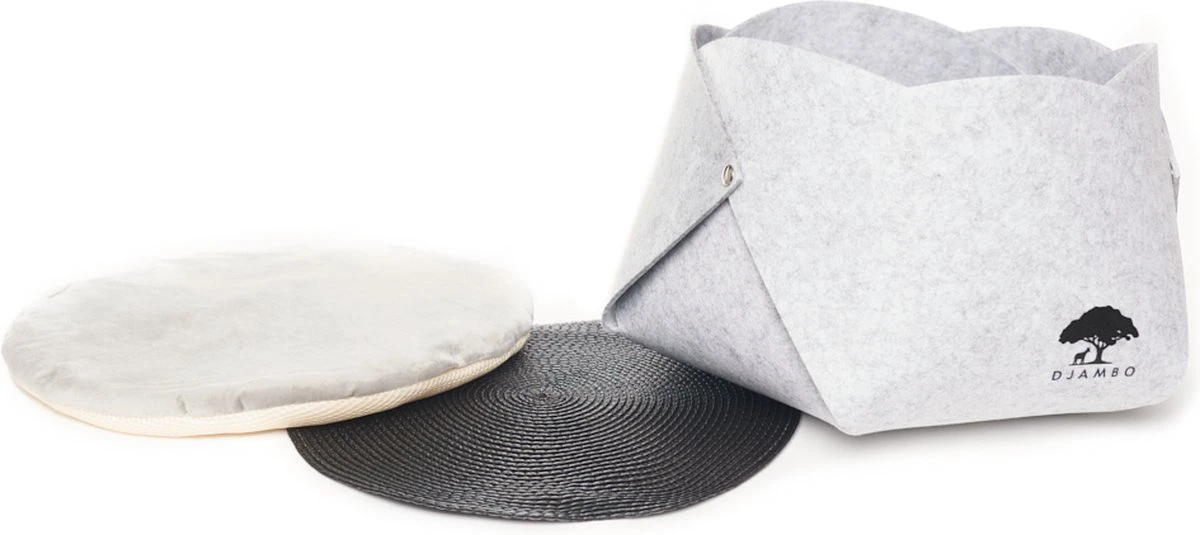 Djambo Grijs Kattenmand Vilt Met 1 Zacht Kussen - Elegant En Praktisch Kattenbed - Comfortabel En Origineel Design - Afbeelding 5