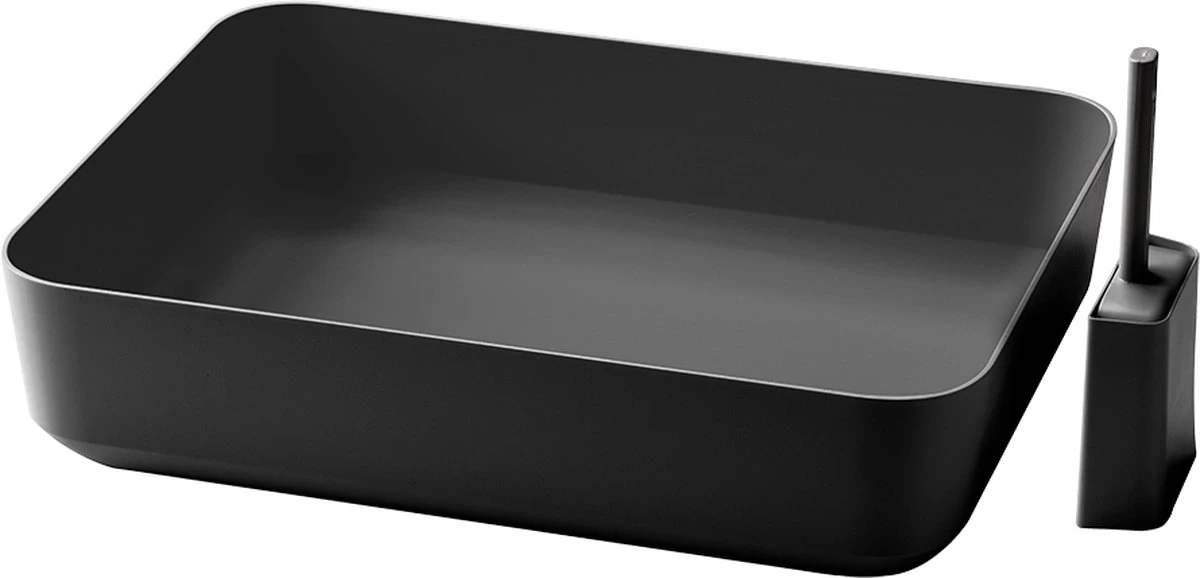 Hoopo® Poh Kattenbak Grijs - Open Kattenbak - Design Kattenbak - Kattenbakschep - 50x37.5x12.7 Cm - Grote Kattenbak