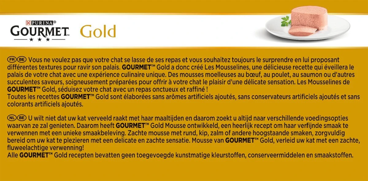 Gourmet Gold Mousse - Kattenvoer Natvoer - Met Tonijn, Lever, Kalkoen, Rund - 48 X 85 G - Afbeelding 7