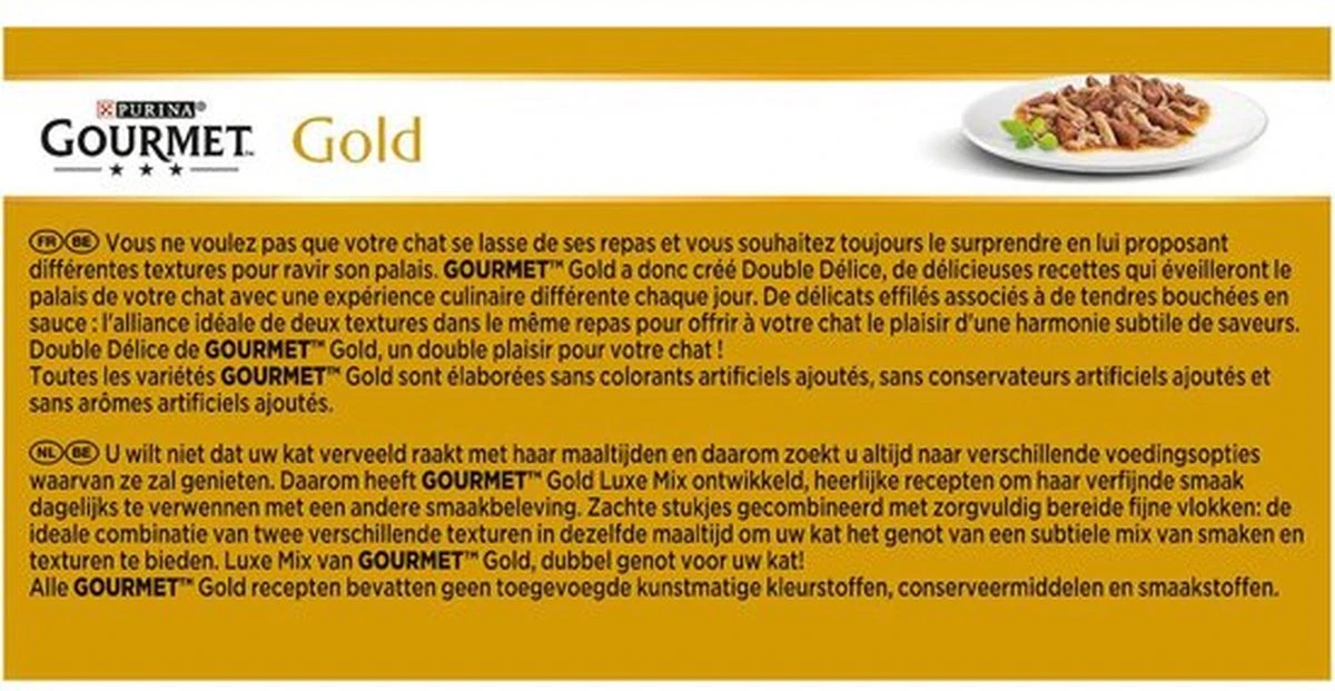 Gourmet Gold Luxe Mix - Kattenvoer Natvoer - Vis/Vlees - 48 X 85 G - Afbeelding 3