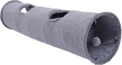 Fuzly Kattentunnel - Speeltunnel - Antraciet - Extra Stevig - Suede - 130cm X 30cm - Large