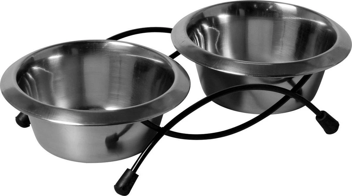 Adori Kat Standaard Met 2 Rvs Voerbakken - Voerbak - 30 X 15 X 8cm