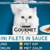 Gourmet Perle Mini Filets In Saus - Kattenvoer Natvoer - Kip, Konijn, Rund & Zalm - 60 X 85 Gr