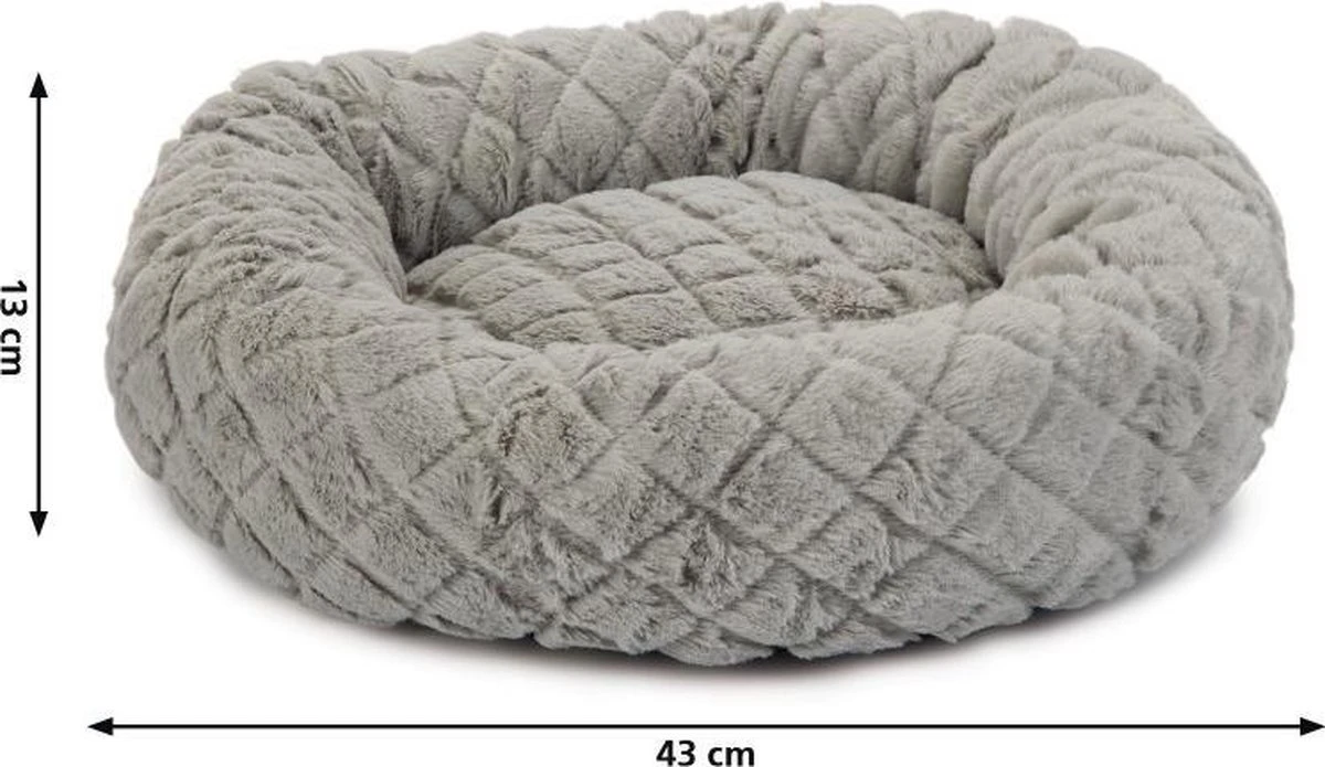 Beeztees Levisa - Kattenmand - Pluche - Grijs - 43x43x13 Cm - Afbeelding 2