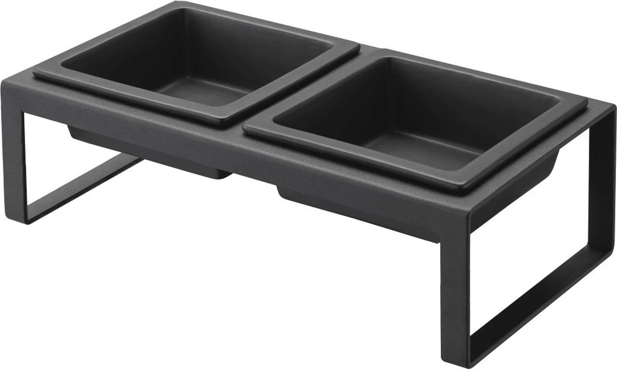 Yamazaki Eetbak - Voederbak Kat - Tweeledig - Zwart - Afbeelding 7