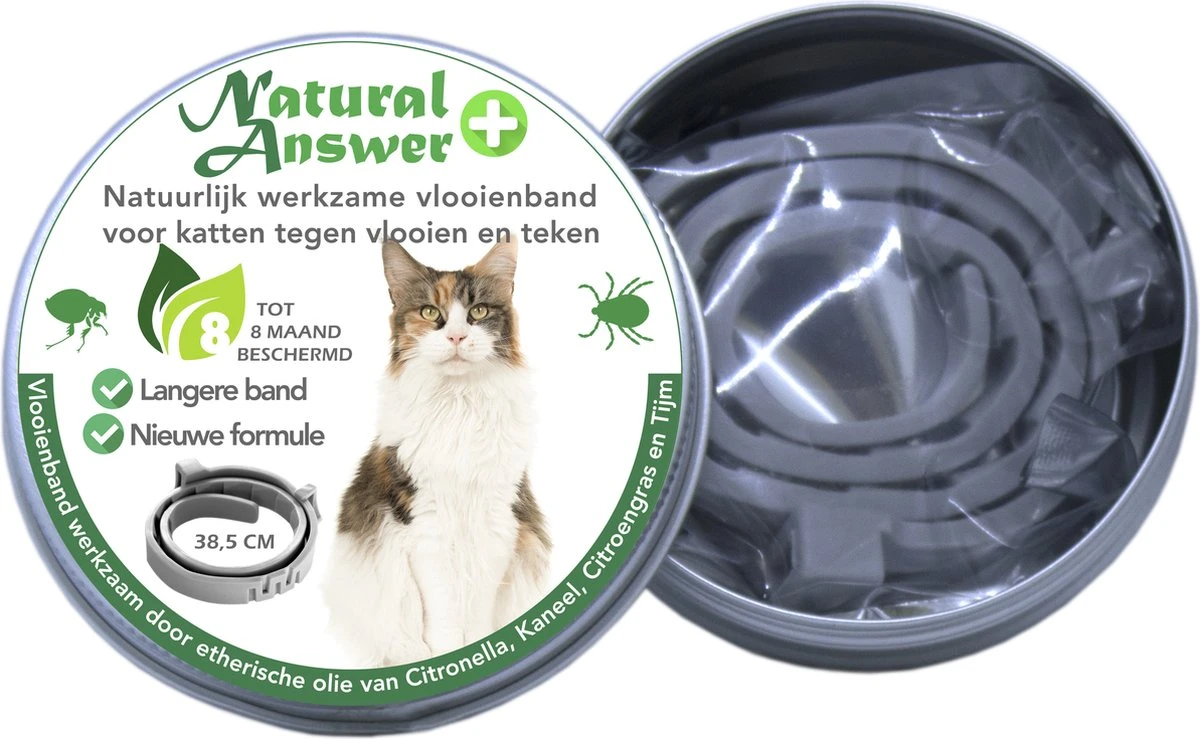 Teken- En Vlooienband Voor Katten PLUS - Natuurlijk Middel Tegen Vlooien En Teken - 100% Natuurlijk - 38,5 CM - Tot 8 Maand Werkzaam - Biologisch - Afbeelding 5