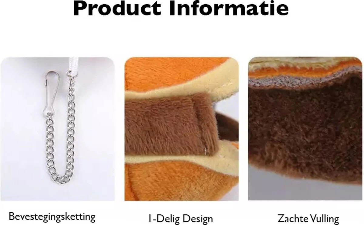 Premium Pluche Hamsterbedje Hamburger | Geschikt Voor In De Hamsterkooi | Hamster Speelgoed | Huisje | Kooi | Knuffel | Hangmat | Knaagdier | Knaagdieren | Knaagdierkooi | Knaagdierhuis | Rat | Rattenkooi | Hamster Bed - Afbeelding 3