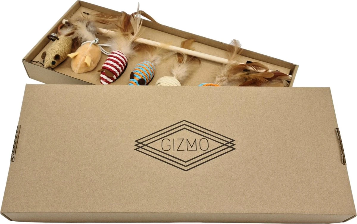 GIZMO Luxe Kattenspeeltjes Set - 7 Speeltjes - Interactieve Kattenhengel, Kattenspeelgoed & Speelmuisjes - Kitten Speeltjes - Afbeelding 8