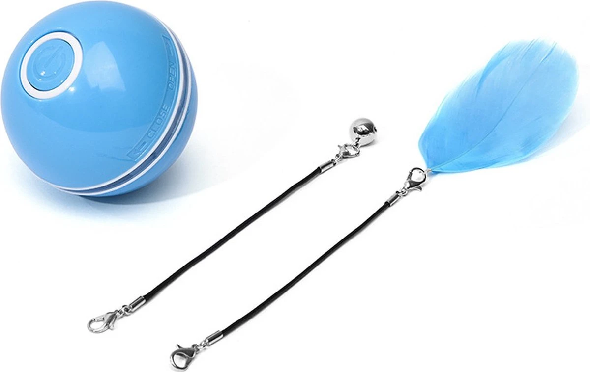 Otiume Elektrische Speelbal - Slimme Interactieve Zelfrollende Bal - Speelgoed Voor Katten - Kattenspeelgoed - Blauw - Afbeelding 4