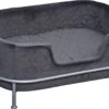 PawHut Hondenbank Met Rugleuning Huisdierenbank Met Metalen Poten Hondenbed Kattenbank D04-157