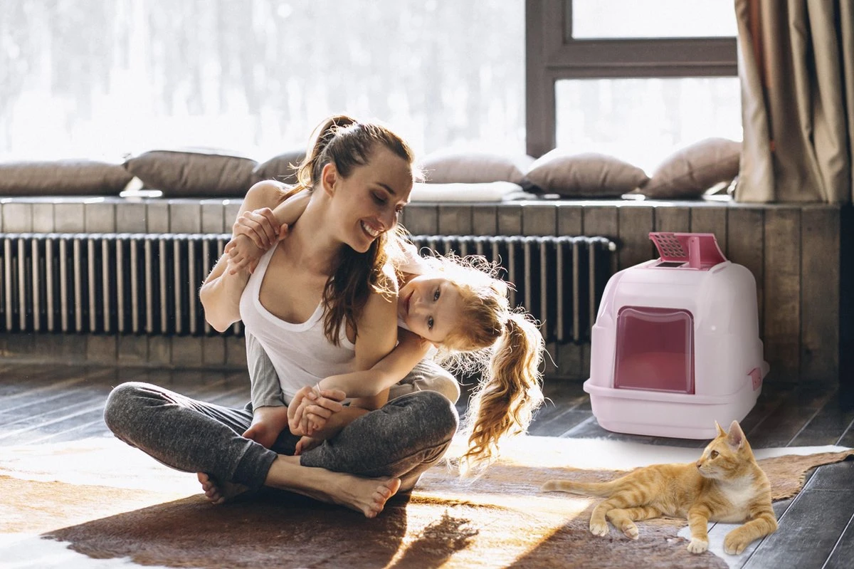 Imac Easy Cat - Roze - Kattenbak - 40,5 X 50 X 41 Cm - Afbeelding 2