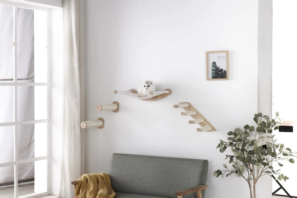 Klimmuur Kat XXL Editie - Krabpaal - Katten Klimmuur - Katten Klim Wand - Met Hangmat - Afbeelding 7