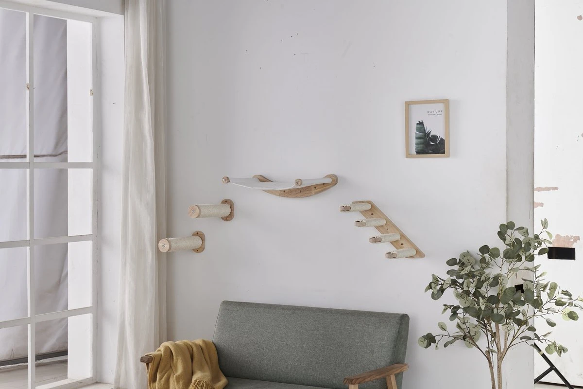 Klimmuur Kat XXL Editie - Krabpaal - Katten Klimmuur - Katten Klim Wand - Met Hangmat - Afbeelding 9