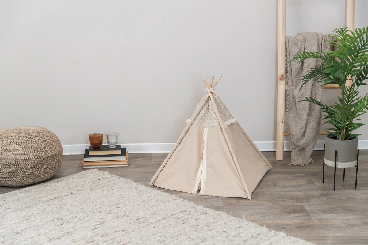 Trixie Kattenmand Tipi Boho Beige - 55X55X65 CM - Afbeelding 6