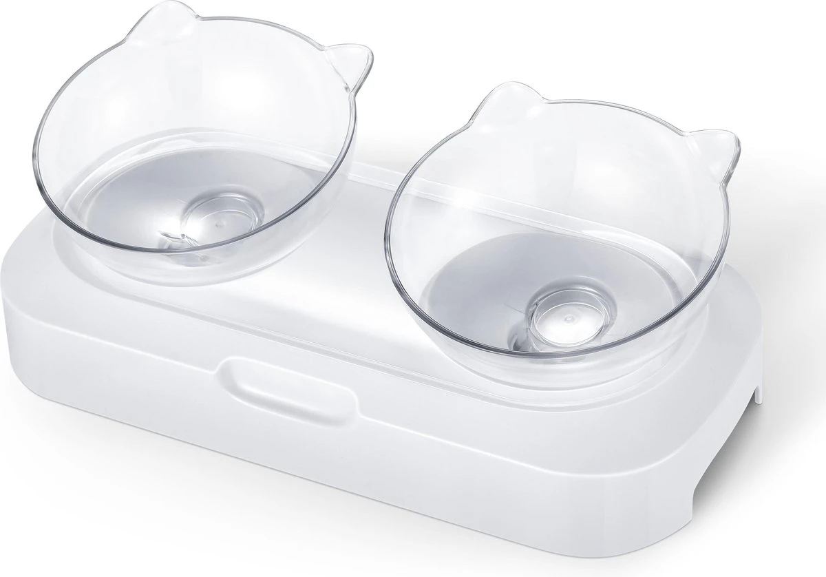 Behave Dubbele Voerbak - Drinkbak - Katten - Verstelbaar - Wit - Afbeelding 7