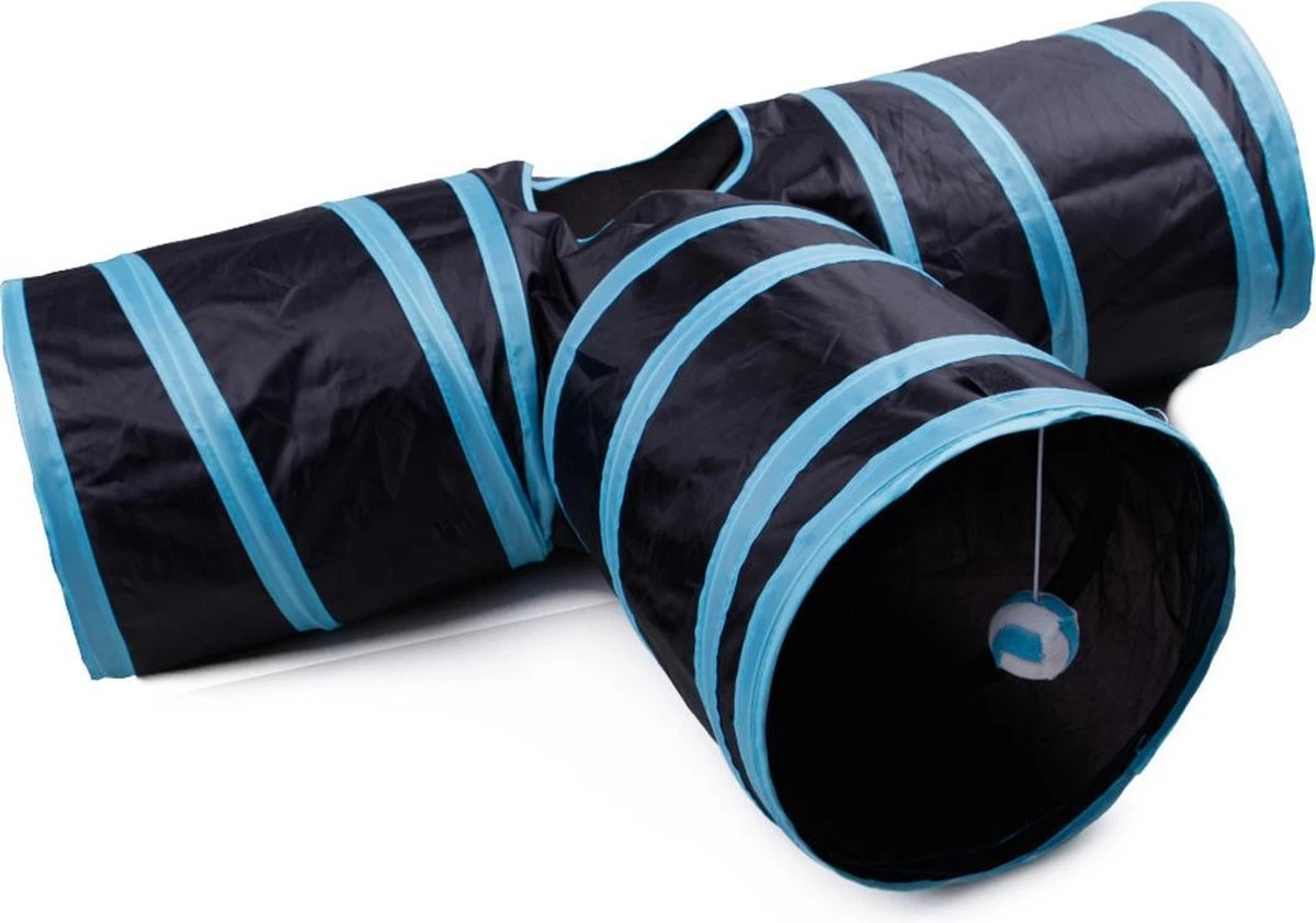 Merkloos Kattentunnel - Opvouwbaar - 3 Gangen - Voor Binnen En Buiten