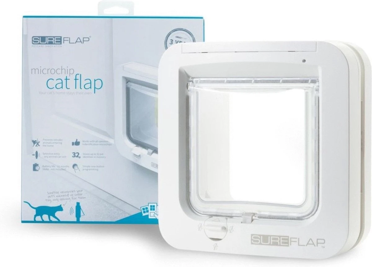Sureflap Dierenluik Microchip S - Kattenluik - 20x20x7 Cm Wit - Afbeelding 4