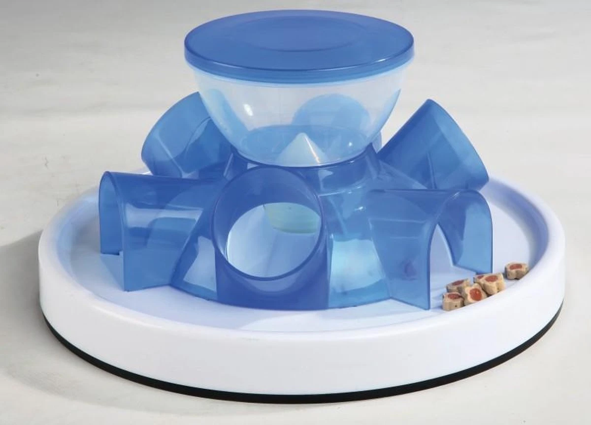 TRIXIE Kattenspeelgoed Tunnel Feeder Strategiespel - Blauw - Afbeelding 3