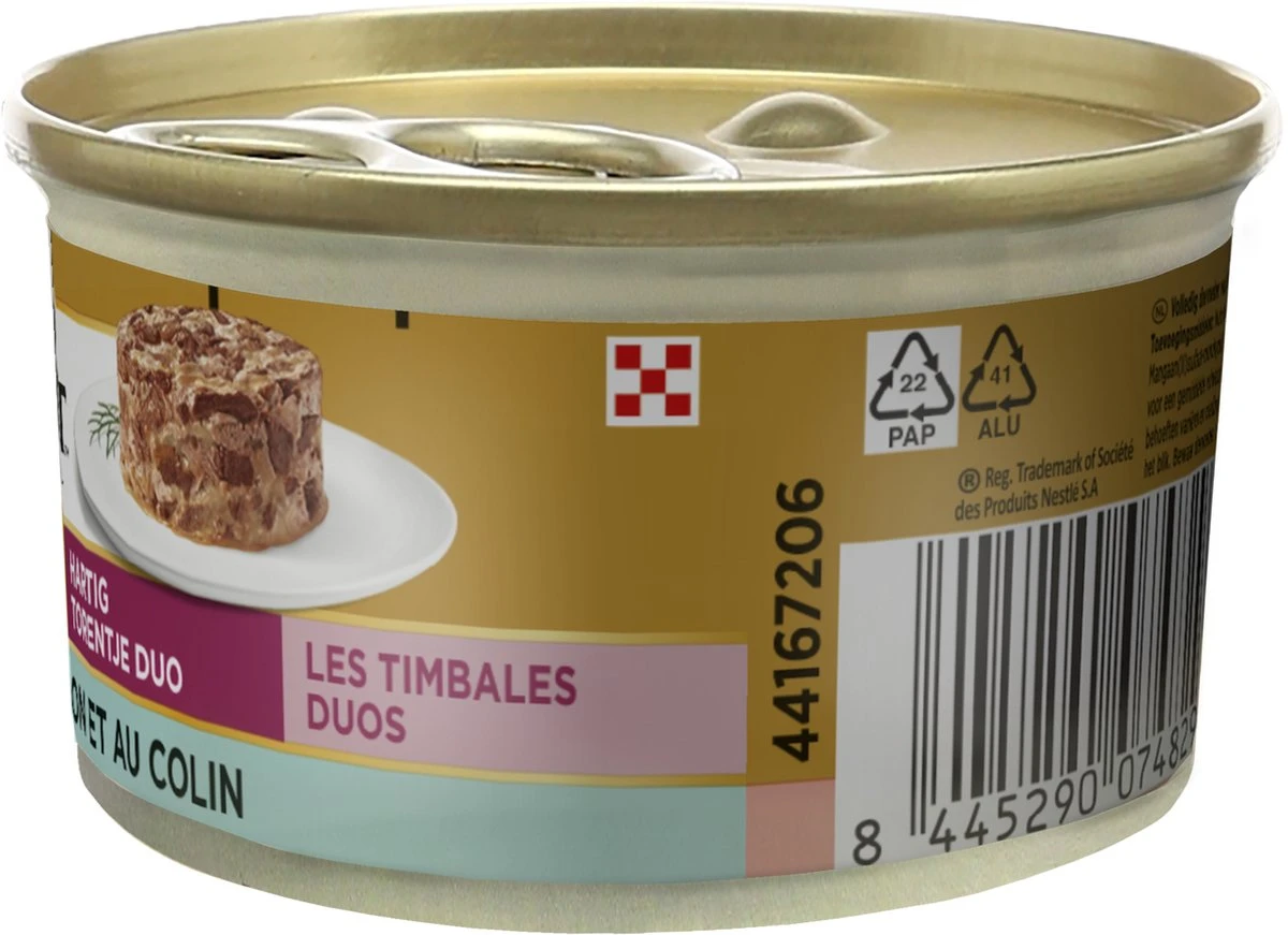 Gourmet Gold Hartig Torentje DUO - Kattenvoer Natvoer - Zalm & Koolvis - 24 X 85 Gram - Afbeelding 3