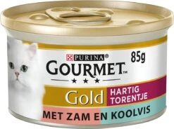Gourmet Gold Hartig Torentje DUO - Kattenvoer Natvoer - Zalm & Koolvis - 24 X 85 Gram