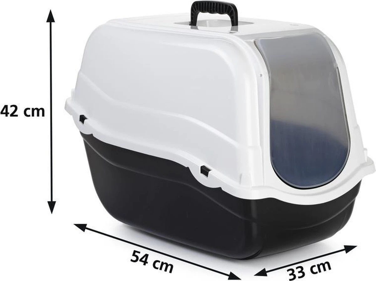 Beeztees Romeo - Kattenbak - Zwart/Wit - 57x39x41 Cm - Afbeelding 3