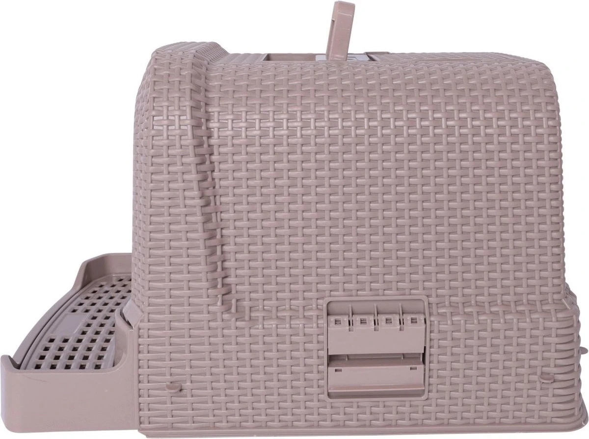 Adori Kattentoiltet Rattan Taupe - Kattenbakken - 69x42x41 Cm - Afbeelding 3