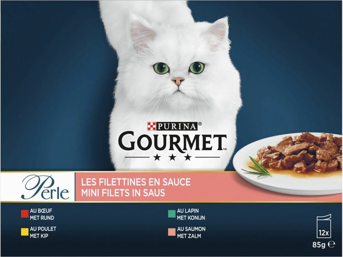 Gourmet Perle Mini Filets – Kattenvoer Natvoer – Met Rund, Kip, Konijn, Zalm – 48 X 85 Gr - Afbeelding 6