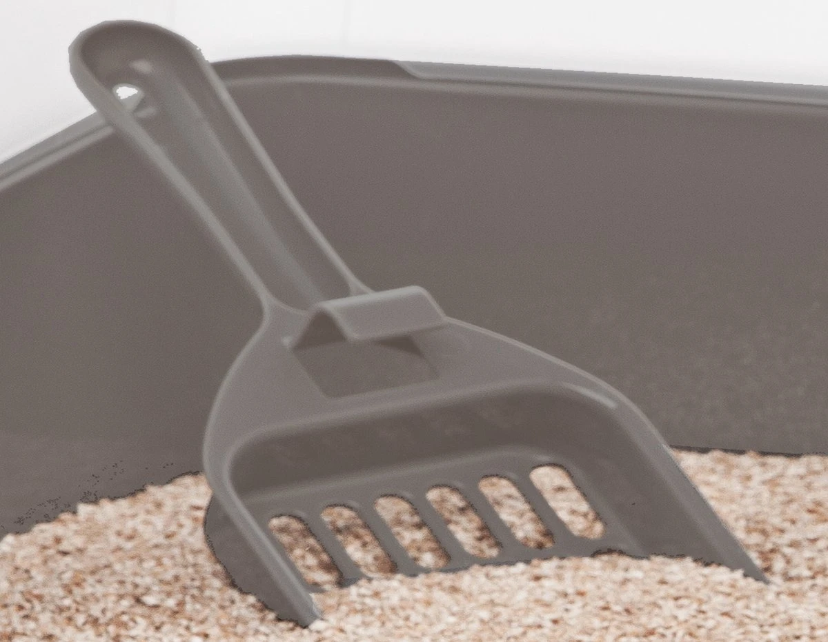 Iris Ohyama Kattenbak Open CLH-12 - Kunststof - Taupe/Wit - Met Schepje - Afbeelding 5