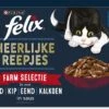 Felix Heerlijke Reepjes Farm Selectie Box - Katten Natvoer - 4 X 12 Zakjes Van 80g