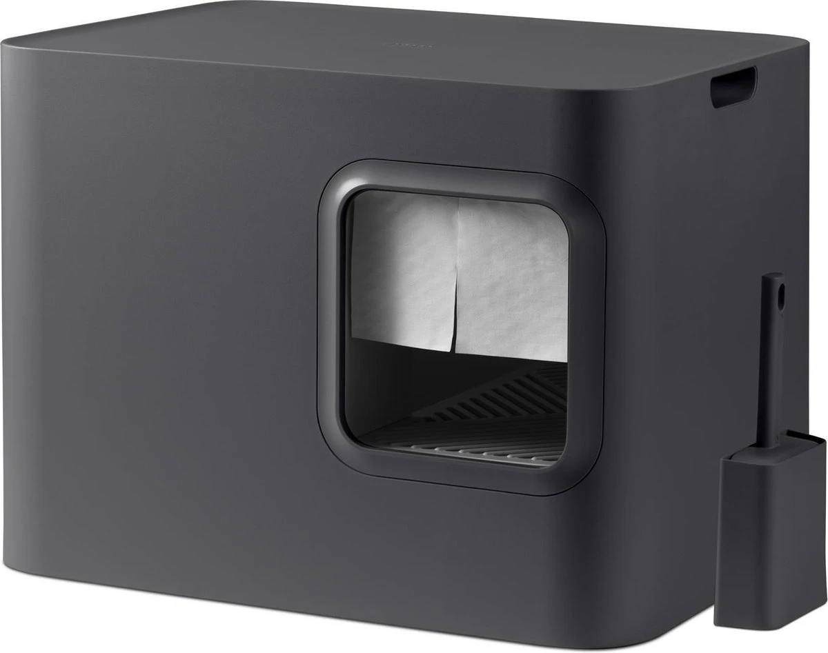 Hoopo® Dome Kattenbak Grijs - Kattenbak - Kattenbakschep - Kattenbakmat - Afbeelding 2