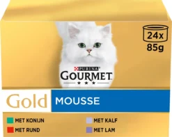 Gourmet Gold Mousse - Kattenvoer Natvoer - Met Konijn, Rund, Kalf, Lam - 96 X 85 Gr
