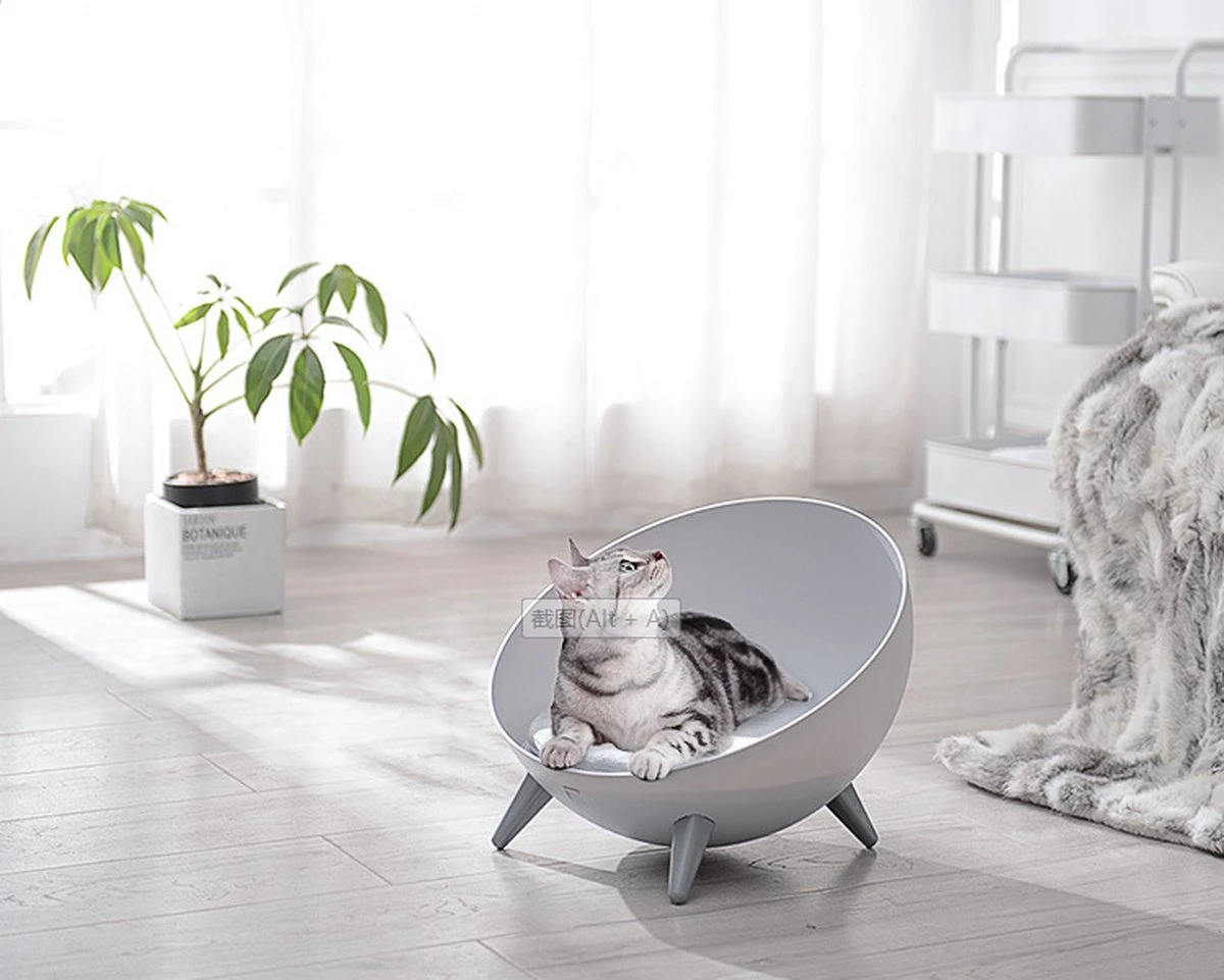 Cats&Co Hemisferische Designer Kattenstoel Kunststof Wit - Afbeelding 3