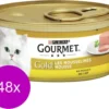 Merkloos Gourmet Gold Mousse 85 G - Kattenvoer - 48 X Kip