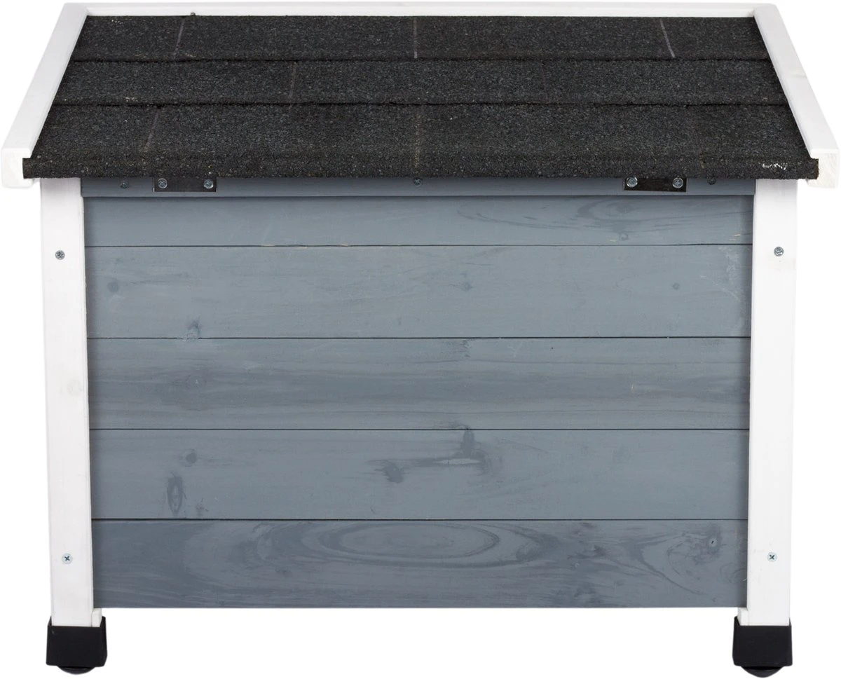 MyMax Kattenhuis - Hout - Openslaand Bitumen Dak - Kattenhuis Voor Buiten - Kattenhok - Kattenhuisje Hout - Grijs - 57*45*43CM - Afbeelding 3