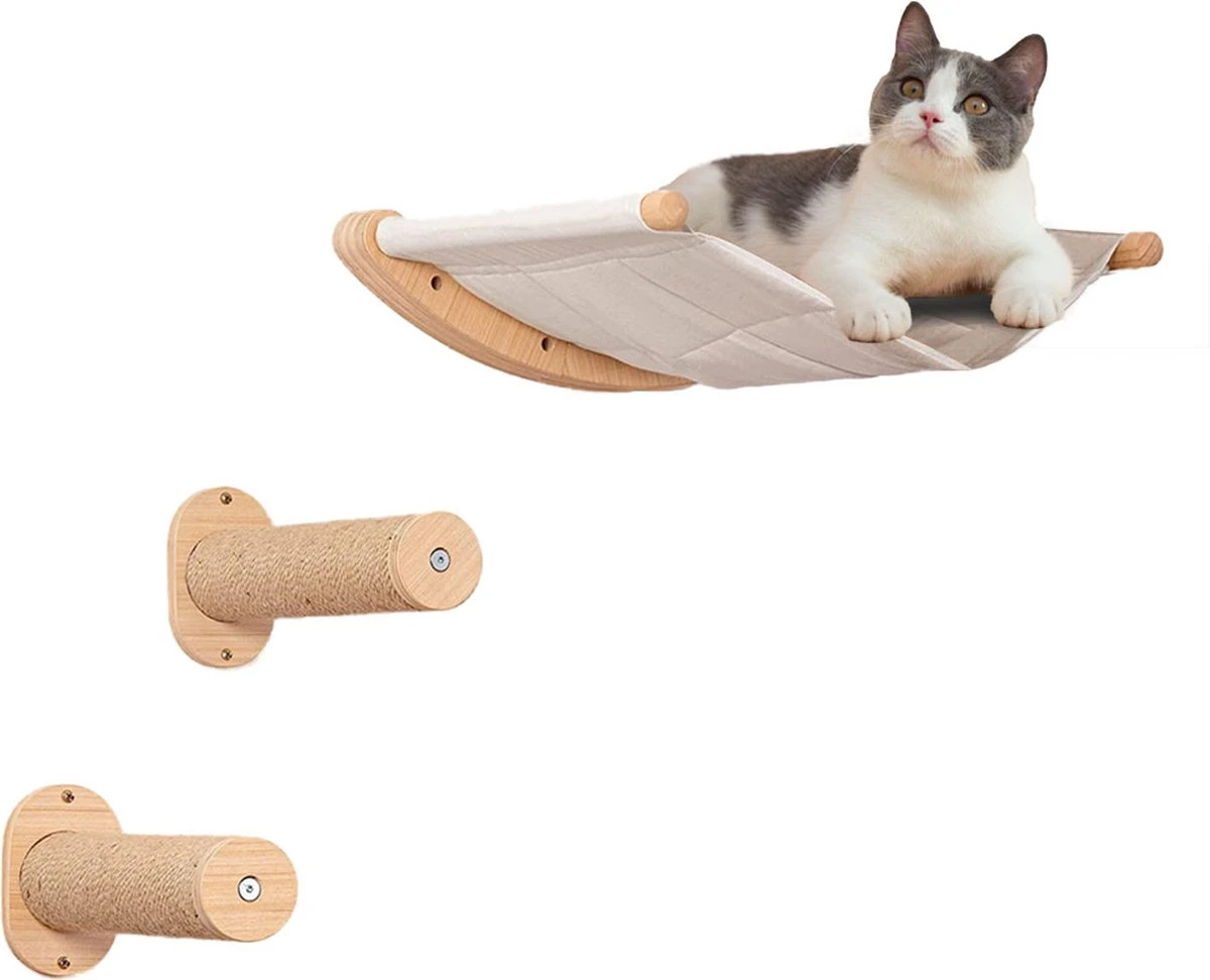 Klimmuur Kat XXL Editie - Krabpaal - Katten Klimmuur - Katten Klim Wand - Met Hangmat - Afbeelding 2
